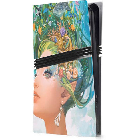 Mermaid with Sea Stars in Her Hair by Ivy Dolamore PS5 Pro Console Skin